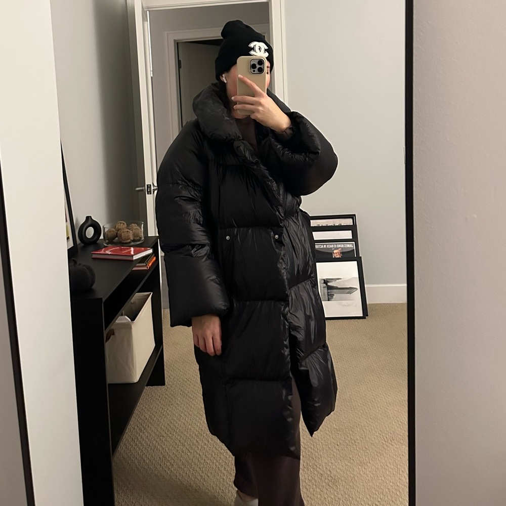 Sub Zero black shiny “Duvet” style puffer coat